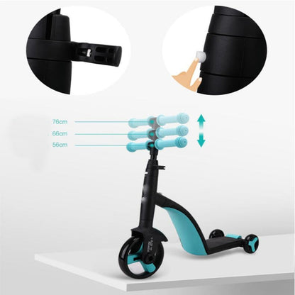 Vivolux | nadle Faltbares Dreirädriges Drei-Modus Gleichgewicht Fahrrad Kinder Roller (Blau)