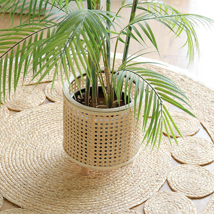 Vivolux | Geflochtener Blumentopfhalter aus Rattan