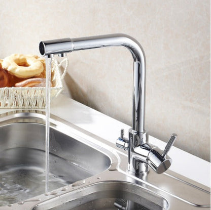 Gefiltertes Wasser Küche Wasserhahn Doppelter griff Wasserhahn
