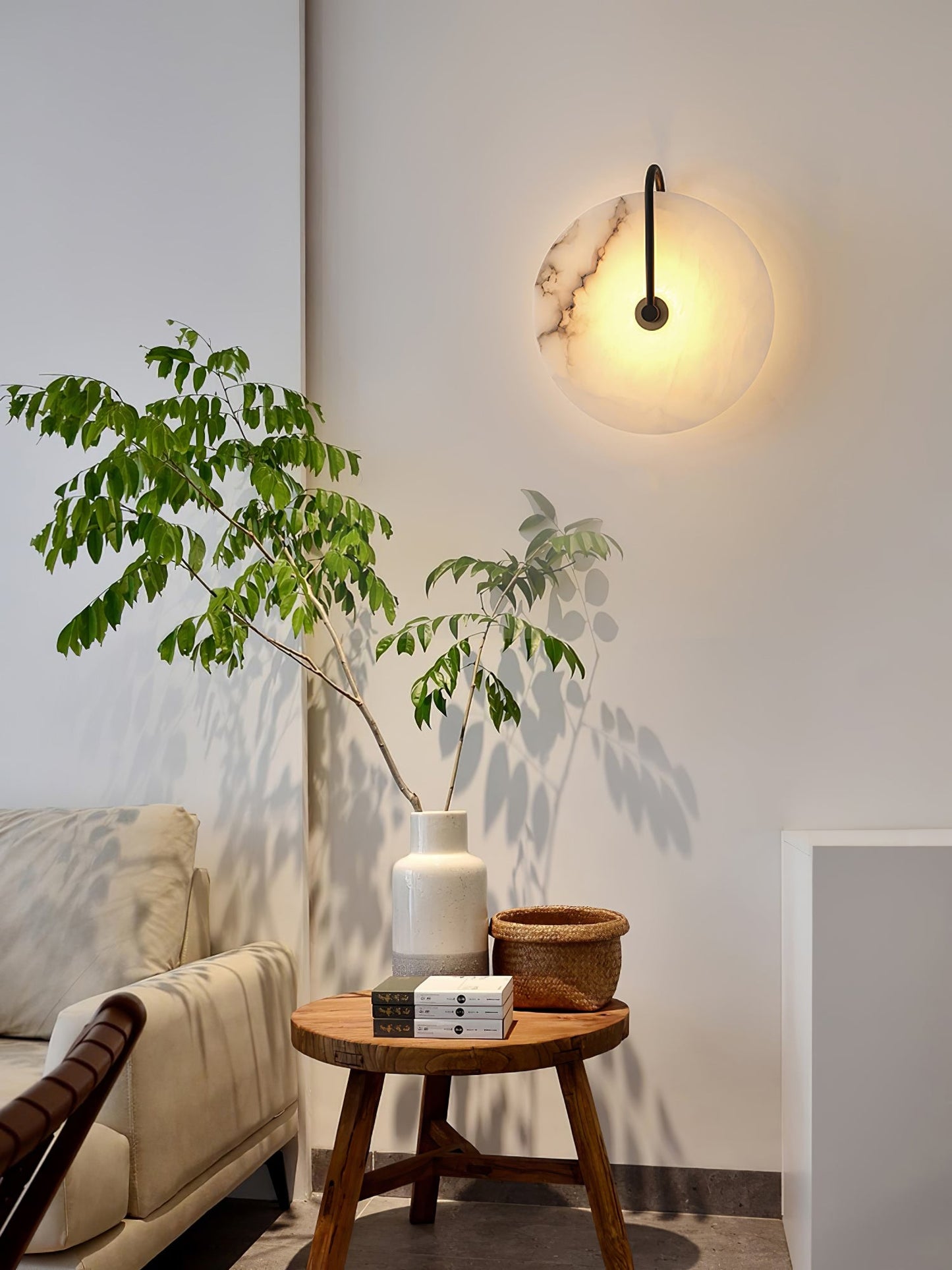 Vivolux | Weiße Alabaster-Wandlampe