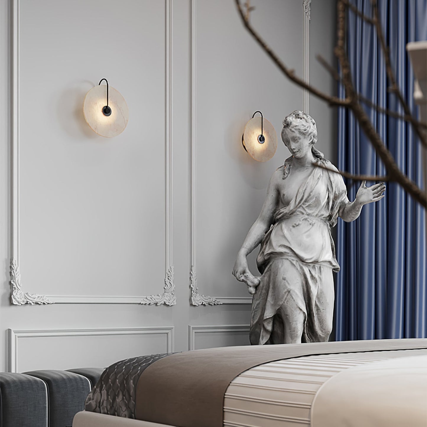 Vivolux | Weiße Alabaster-Wandlampe