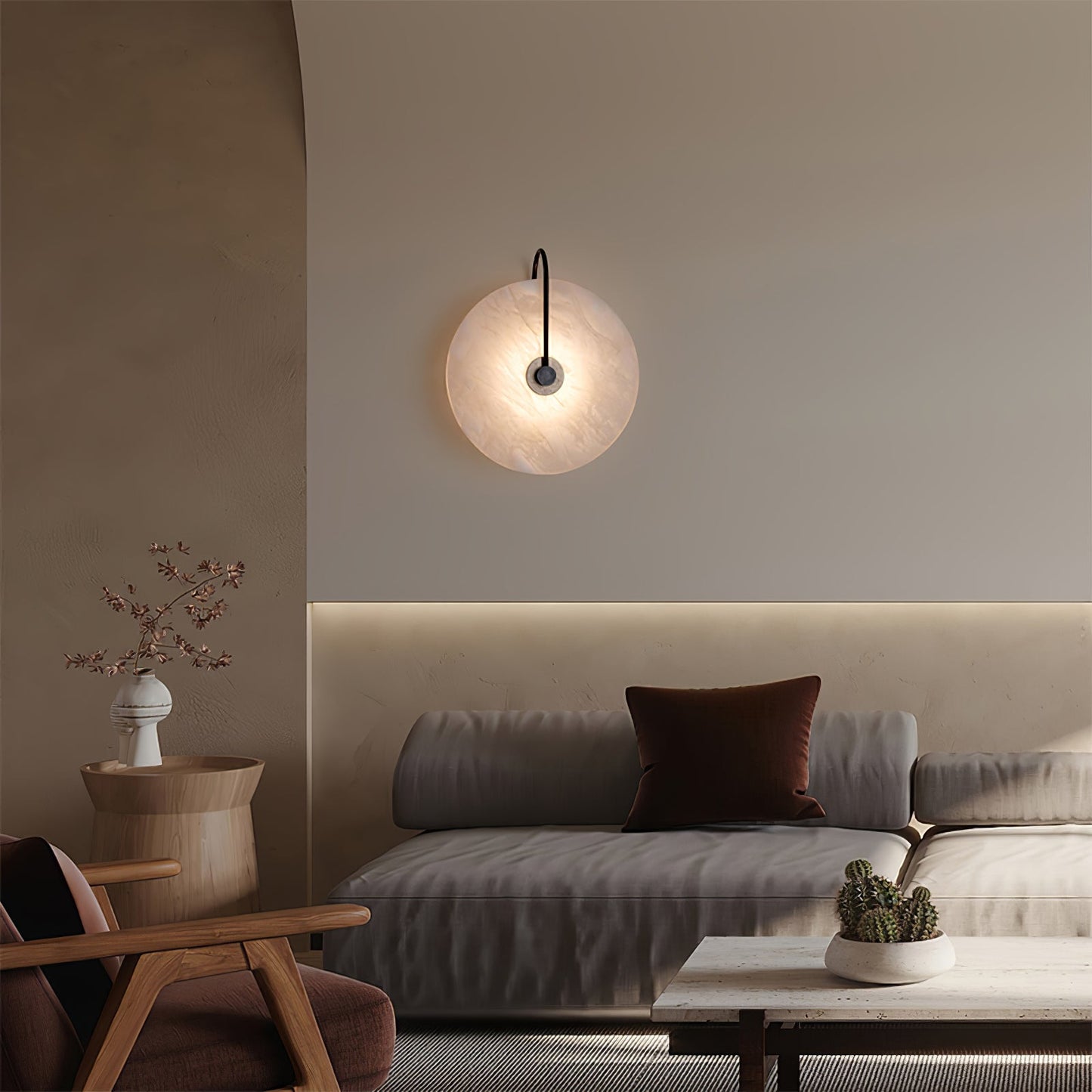 Vivolux | Weiße Alabaster-Wandlampe