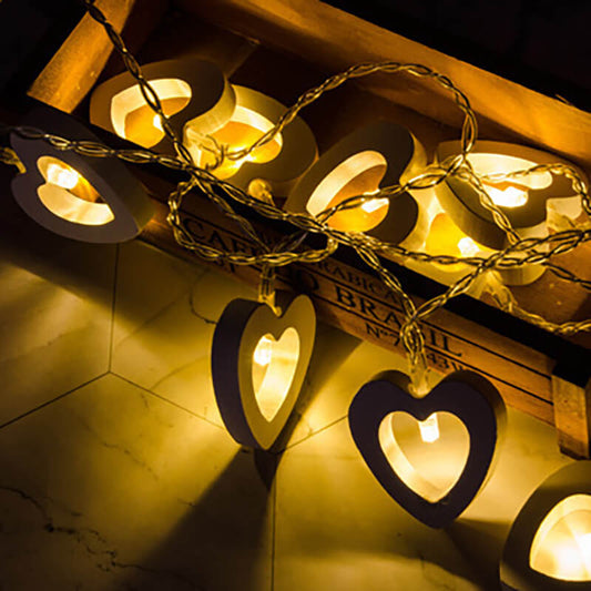 Vivolux | Holz-Herz-Lichterkette