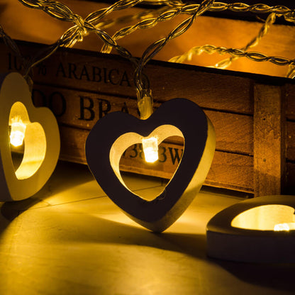 Vivolux | Holz-Herz-Lichterkette