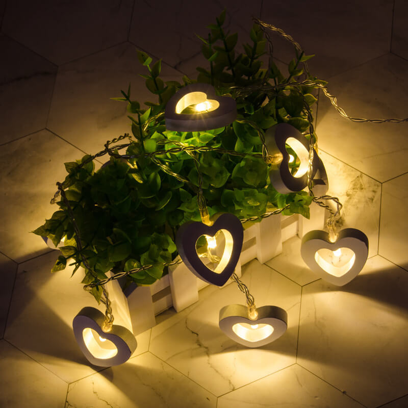 Vivolux | Holz-Herz-Lichterkette