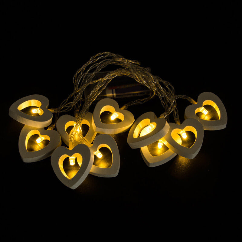 Vivolux | Holz-Herz-Lichterkette