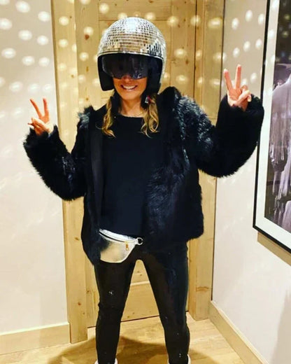 Disco-Kugel-Helm mit einziehbarem Visier