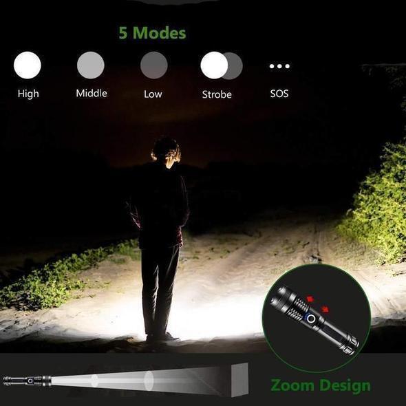 Vivolux | 30000-5000 Lumen Hochleistungs-LED-Taschenlampe, wasserdicht