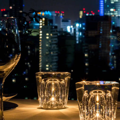 Vivolux | Lampe - Luxus Diamant Kristall LED Wiederaufladbare Tischlampe