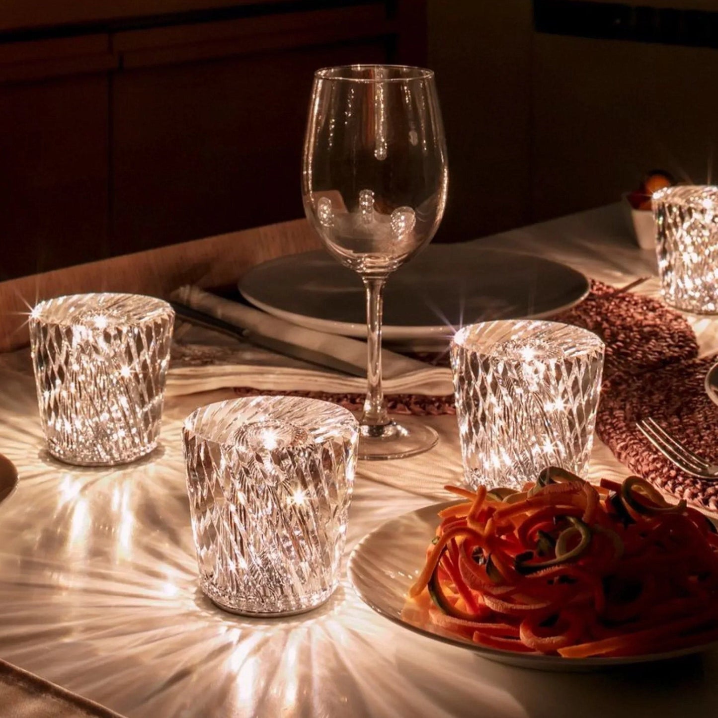 Vivolux | Lampe - Luxus Diamant Kristall LED Wiederaufladbare Tischlampe