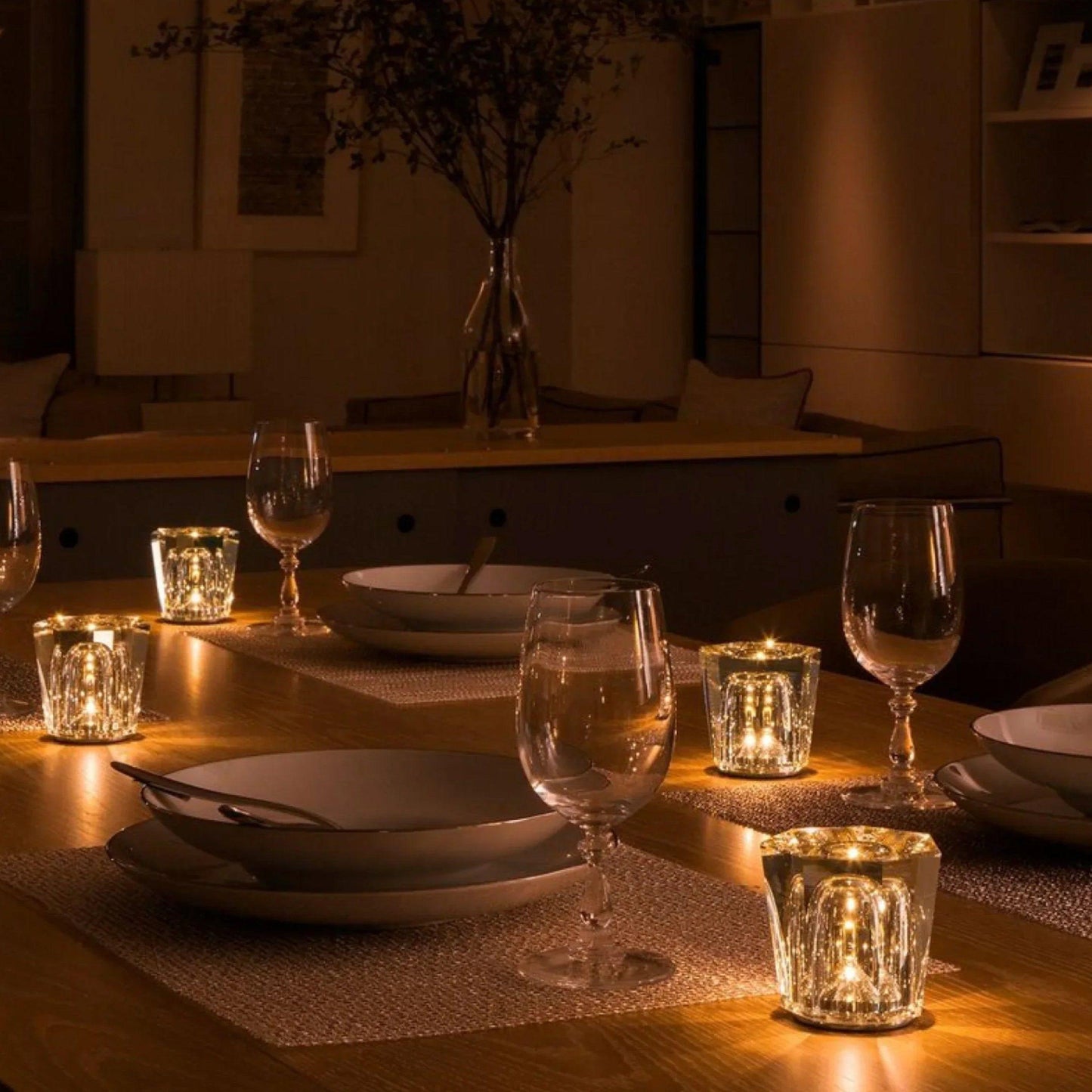 Vivolux | Lampe - Luxus Diamant Kristall LED Wiederaufladbare Tischlampe