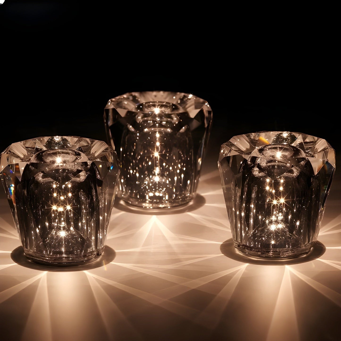 Vivolux | Lampe - Luxus Diamant Kristall LED Wiederaufladbare Tischlampe
