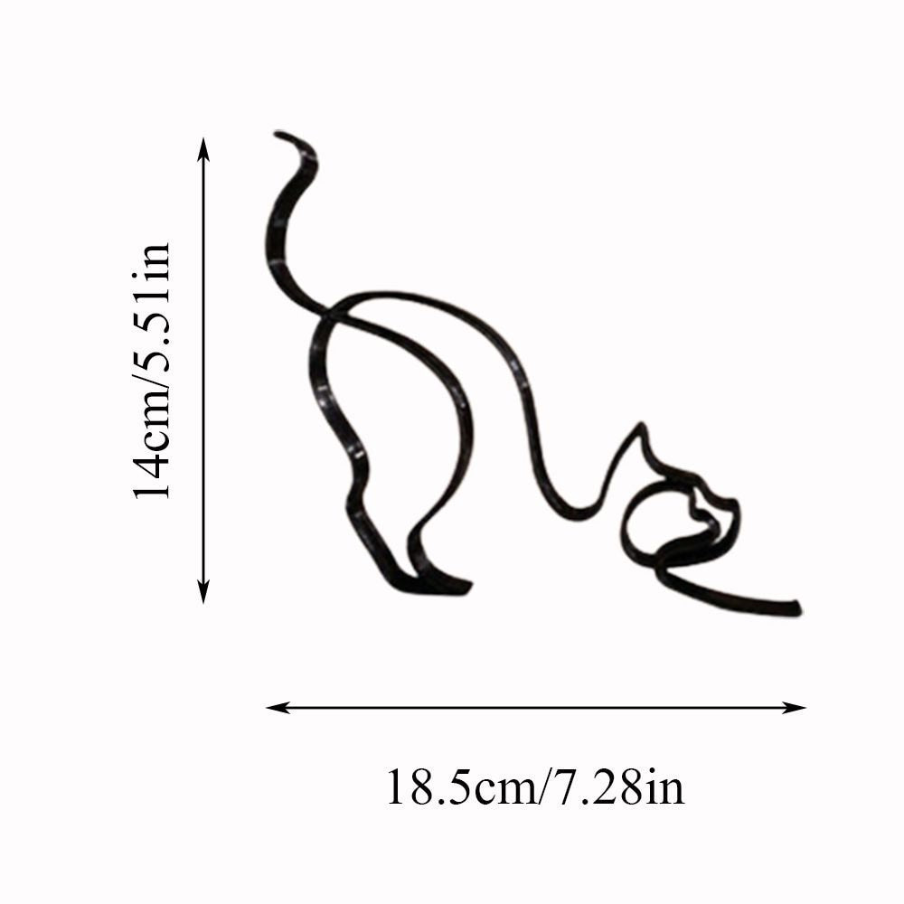 Vivolux | Tier Kunst Eisen Skulptur Retro Metall schwarze Linien Katze Hund Schreibtisch Ornament