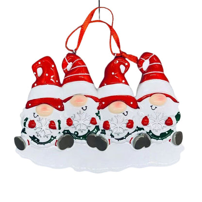 Vivolux | 4 Namen-Anpassbare Familien-Weihnachts Weihnachtsbaumdekoration Ornament mit Namen-Zwerge Familie
