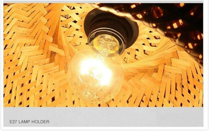 Vivolux | Hängende Deckenlampe aus Bambus C │ Handgefertigte Beleuchtung aus Holz und Ratten für die Inneneinrichtung