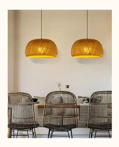 Vivolux | Hängende Deckenlampe aus Bambus C │ Handgefertigte Beleuchtung aus Holz und Ratten für die Inneneinrichtung