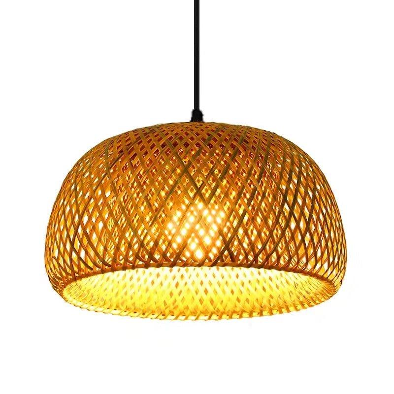 Vivolux | Hängende Deckenlampe aus Bambus C │ Handgefertigte Beleuchtung aus Holz und Ratten für die Inneneinrichtung