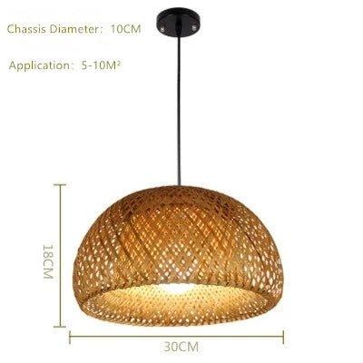 Vivolux | Hängende Deckenlampe aus Bambus C │ Handgefertigte Beleuchtung aus Holz und Ratten für die Inneneinrichtung