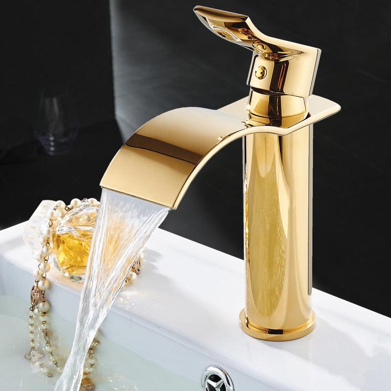 Vivolux | Waschtischarmatur Wasserfallarmatur Messing Waschtischarmatur Mischbatterie