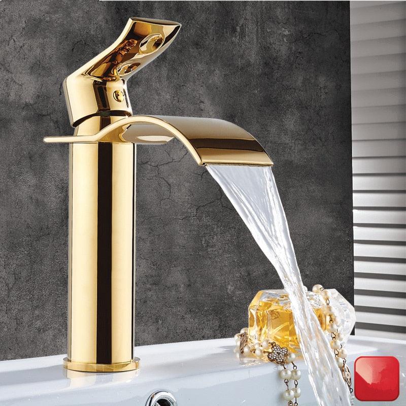 Vivolux | Waschtischarmatur Wasserfallarmatur Messing Waschtischarmatur Mischbatterie