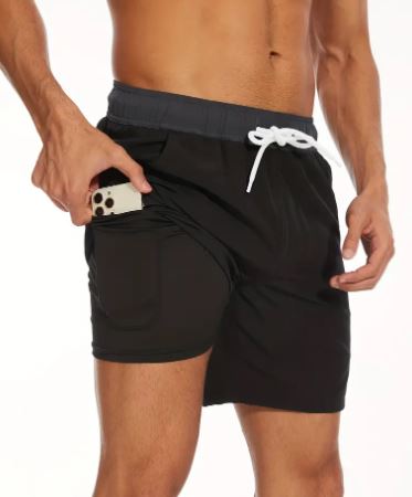 Badehose | Schnell trocknende Stretch-Shorts für Männer mit Handytasche