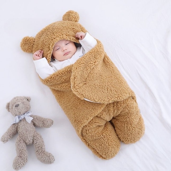 Vivolux | Babydecke Fleece Wickel mit Kapuzendesign