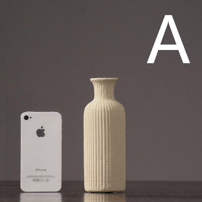 Vivolux | Braun Beige Grau Keramik Blumenvase Topf │ Wohndekoration Artikel