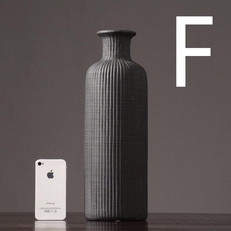 Vivolux | Braun Beige Grau Keramik Blumenvase Topf │ Wohndekoration Artikel
