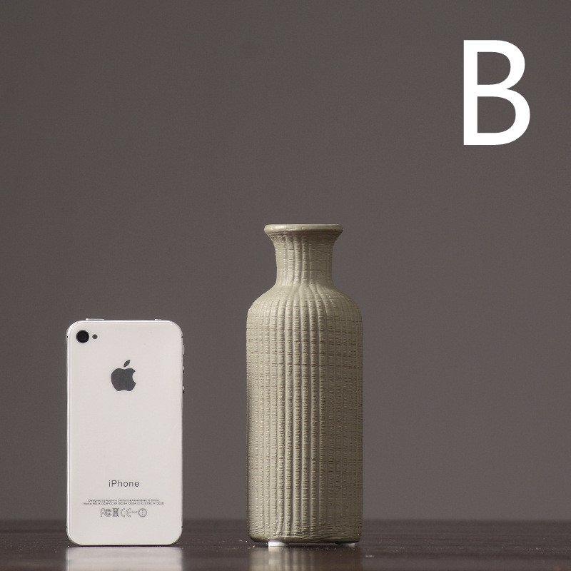 Vivolux | Braun Beige Grau Keramik Blumenvase Topf │ Wohndekoration Artikel