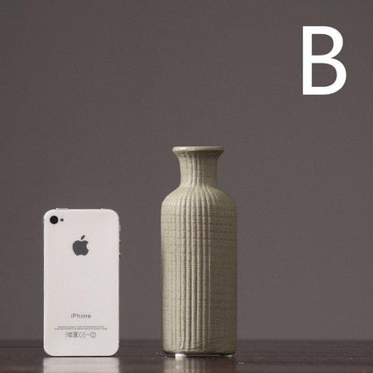 Vivolux | Braun Beige Grau Keramik Blumenvase Topf │ Wohndekoration Artikel
