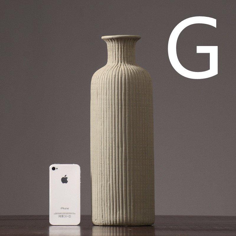 Vivolux | Braun Beige Grau Keramik Blumenvase Topf │ Wohndekoration Artikel