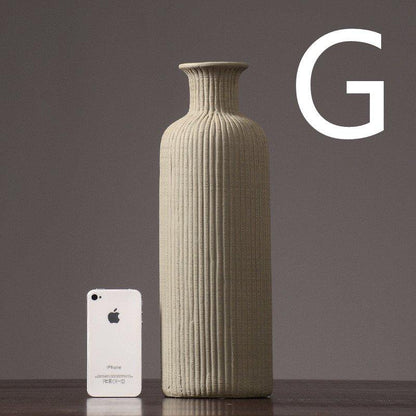 Vivolux | Braun Beige Grau Keramik Blumenvase Topf │ Wohndekoration Artikel
