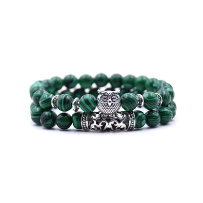 Vivolux | Eule Charme Naturstein-Armband