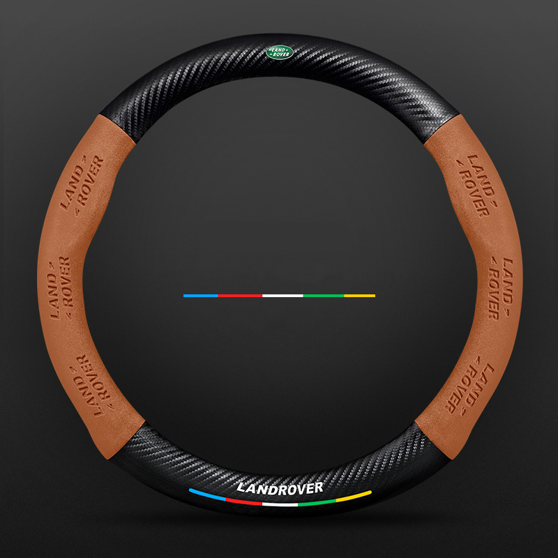 Anti-Rutsch 3D Prägung Kohlefaser Leder Auto Lenkradbezug Universelle Passform