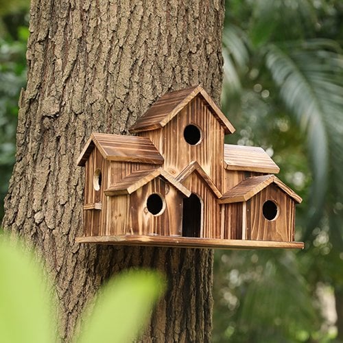 Vogelhaus mit 6 Löchern