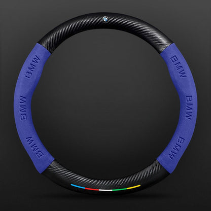 Anti-Rutsch 3D Prägung Kohlefaser Leder Auto Lenkradbezug Universelle Passform