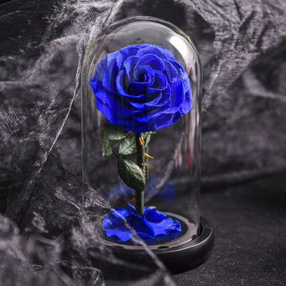 Forever Rose, Immerwährende Rose in Glaskuppel, 3 Tage Lieferzeit, Blau