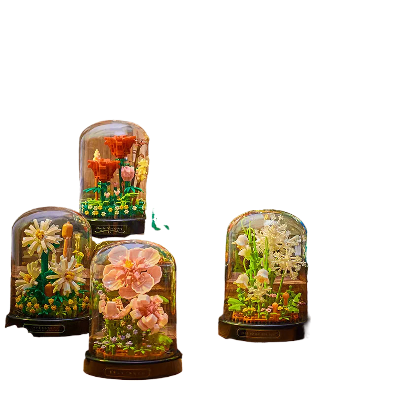 Vivolux | BloomBrick DIY Mikro Blumen Bausteine | Mini Ziegel Puzzle | Heimdekoration & Geschenkidee für Kinder