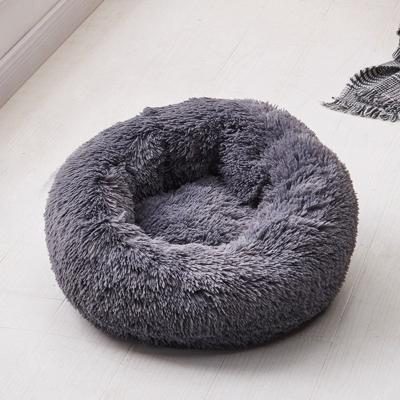 Vivolux | Runder Plüsch Beruhigender Donut Hundebett für kleine bis große Hunde