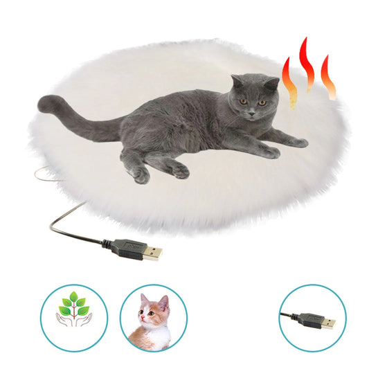 Vivolux | USB beheiztes Plüsch Katzenbett - Konstante Temperatur & Tragbares Winterkissen