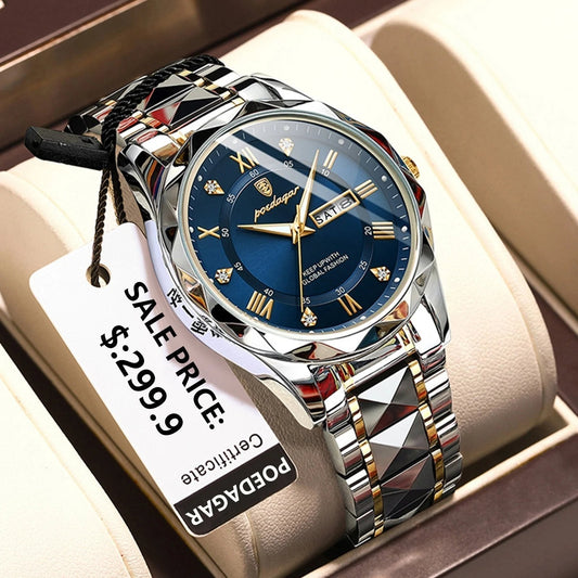 Vivolux | Wasserdichte Luxus-Herrenarmbanduhr der Top-Marke mit Leuchtfunktion
