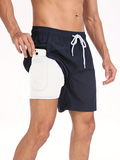 Badehose | Schnell trocknende Stretch-Shorts für Männer mit Handytasche