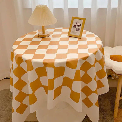 Vivolux | Kariertes Design Runde Baumwolltischdecke
