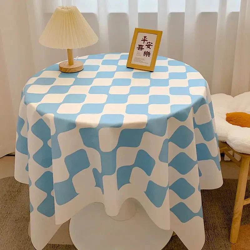 Vivolux | Kariertes Design Runde Baumwolltischdecke
