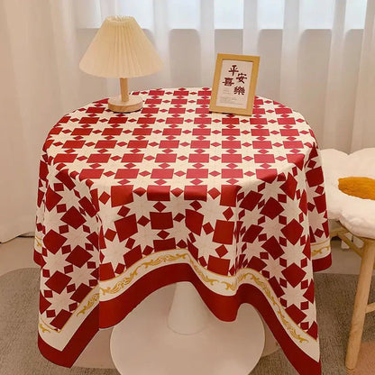 Vivolux | Kariertes Design Runde Baumwolltischdecke