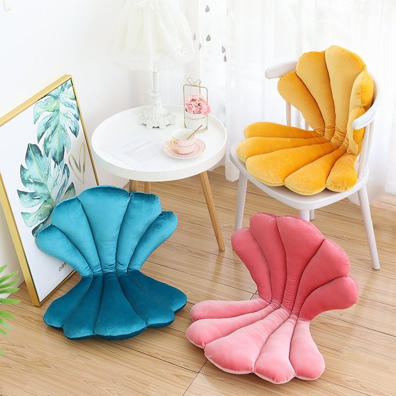 Vivolux | Chic Samt Muschel Kissen - Luxuriöses und Stilvolles Kissen für Wohnzimmer, Schlafzimmer