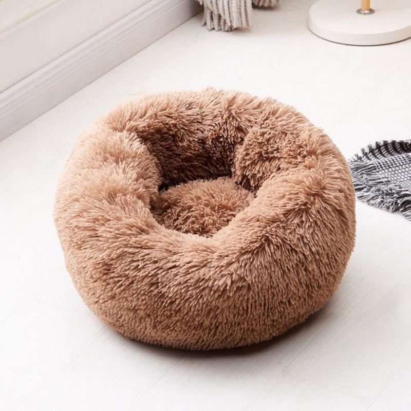 Vivolux | Runder Plüsch Beruhigender Donut Hundebett für kleine bis große Hunde