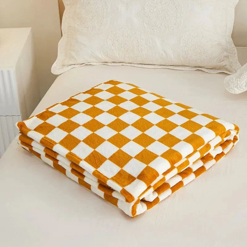 Vivolux | Klassisches Schachbrett-Karo-Design Sofadecke
