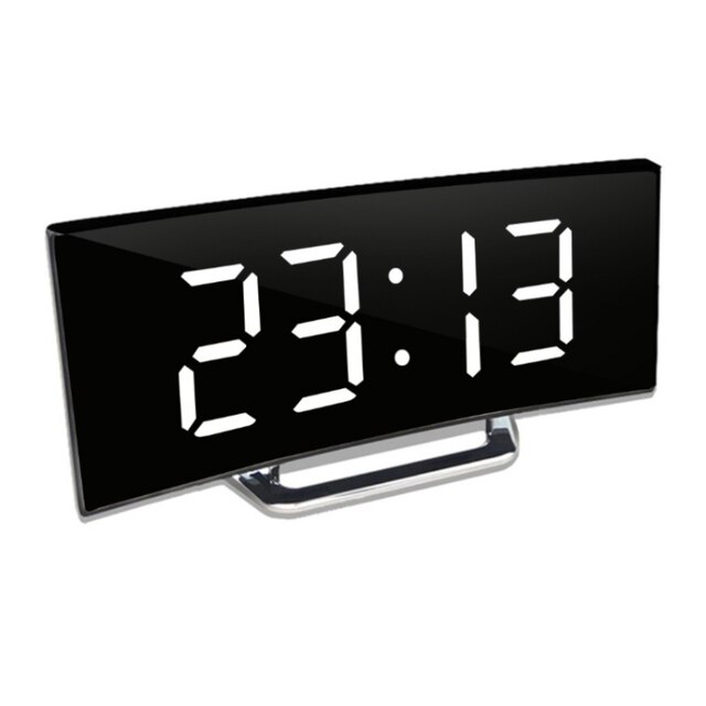 Vivolux | LED-Beleuchtung großes digitales Display | Gebogene LED Digitalwecker - Amedea