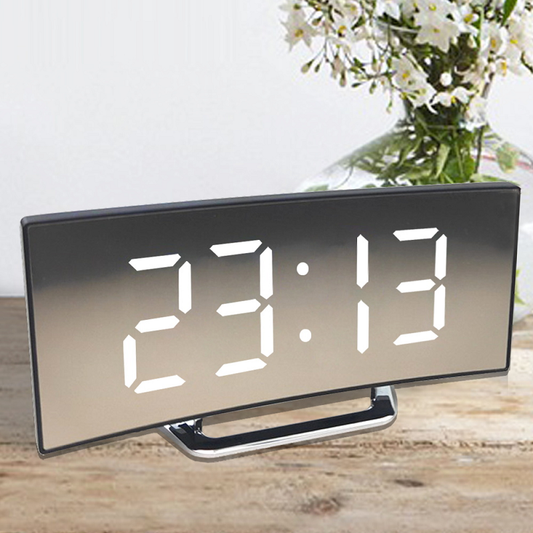 Vivolux | LED-Beleuchtung großes digitales Display | Gebogene LED Digitalwecker - Amedea